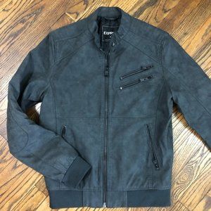 Express Faux Suede Bomber Jacket